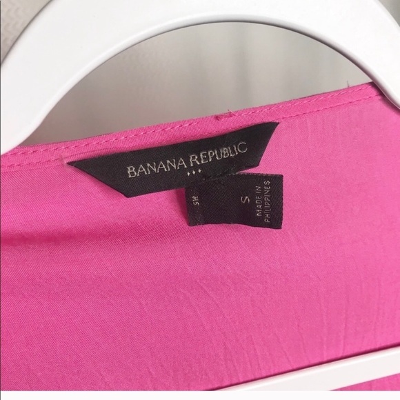 🌷Banana Republic Hot Pink Tie Shoulder Wrap Top - Picture 8 of 10